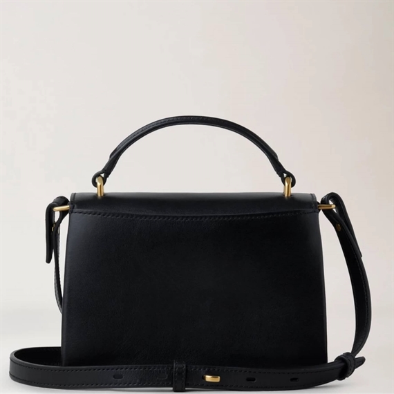 Mulberry Small Lana Top Handle Black High Gloss Leather